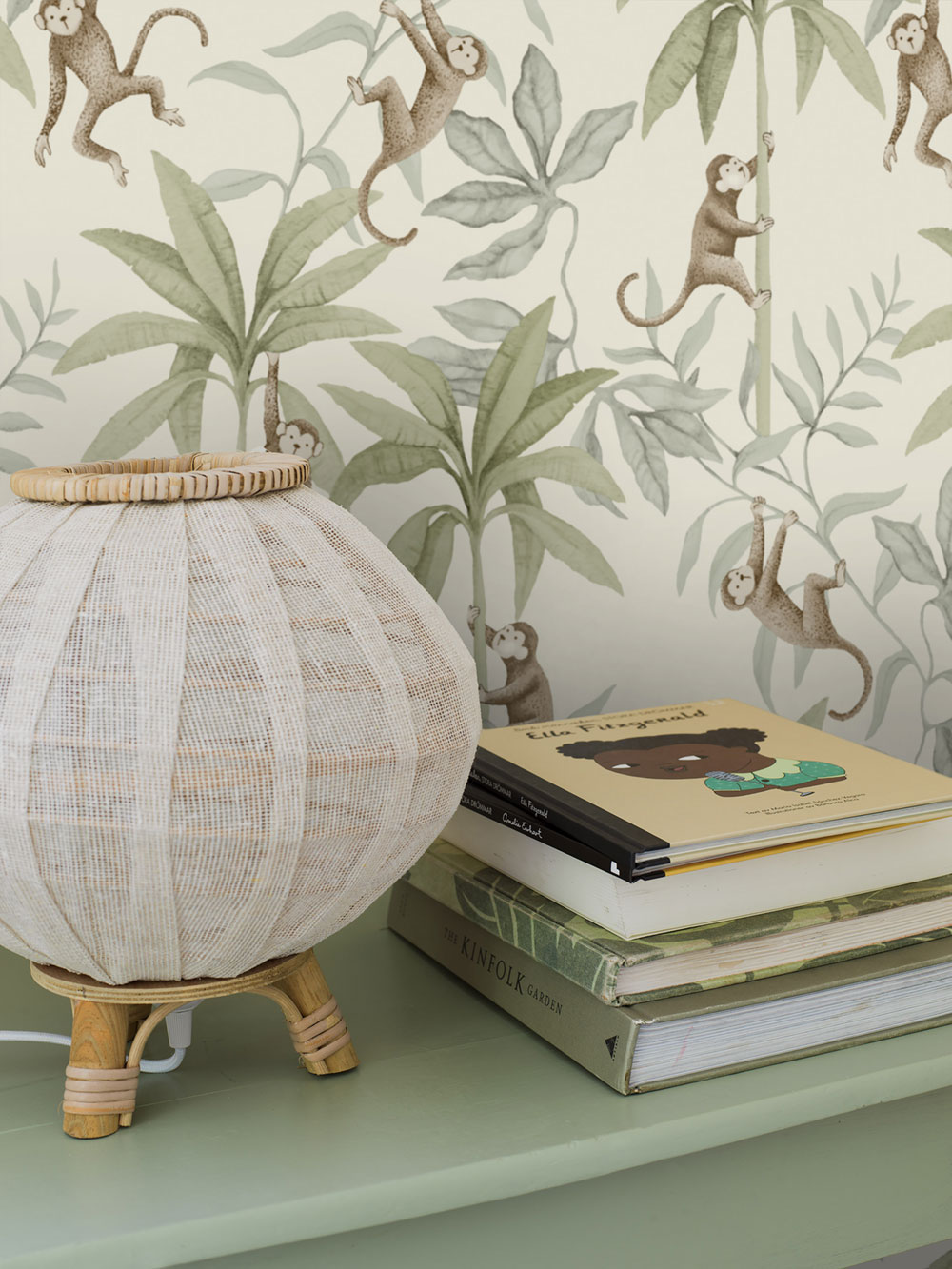 Wallpaper, white, jungle, monkeys, 6936, Newbie Wallpaper, Boråstapeter