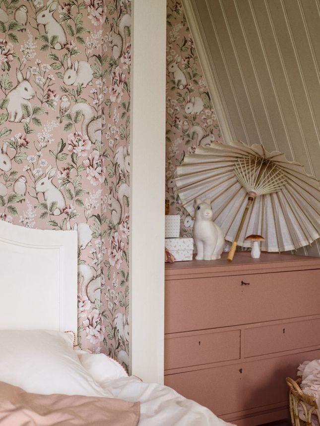 Wallpaper, pink, animals, 7476, Newbie Wallpaper, Boråstapeter