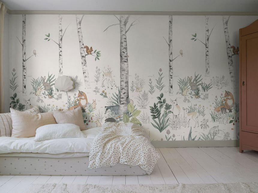 Mural wallpaper, forest animals, 7481, Newbie Wallpaper, Boråstapeter