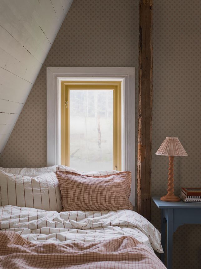 Wallpaper, brown, flowers, 5806, Nordic Folk, Borastapeter