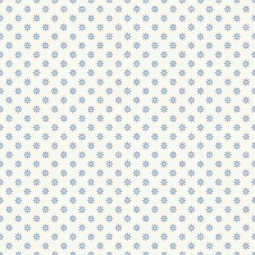 Wallpaper, white-blue, flowers, 5810, Nordic Folk, Borastapeter