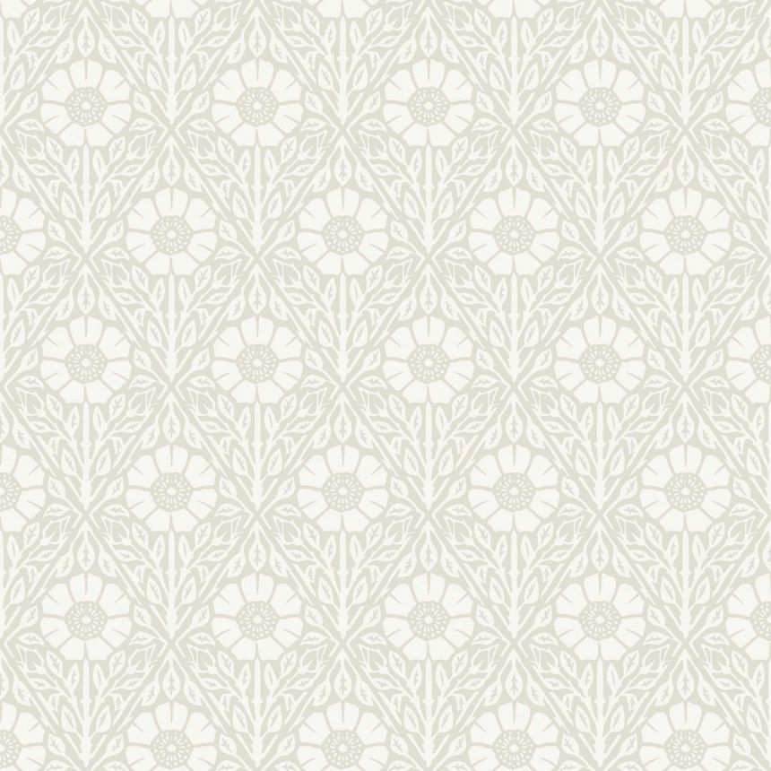 Wallpaper, grey-white, flowers, 5815, Nordic Folk, Borastapeter