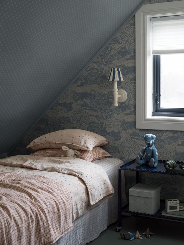 Wallpaper, blue-grey, landscape, 5828, Nordic Folk, Borastapeter