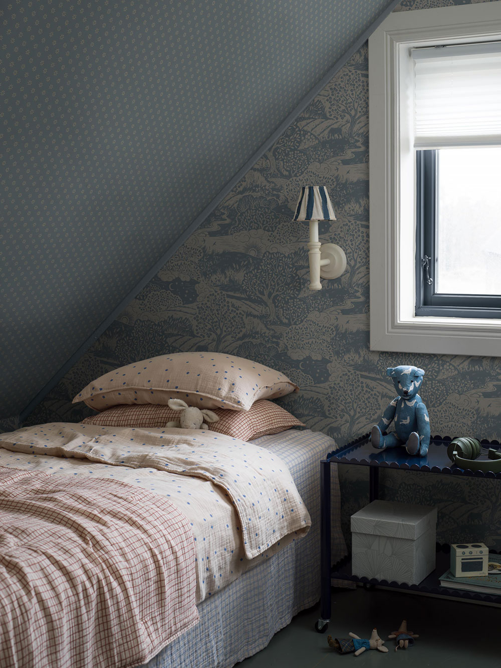 Wallpaper, blue-grey, landscape, 5828, Nordic Folk, Borastapeter