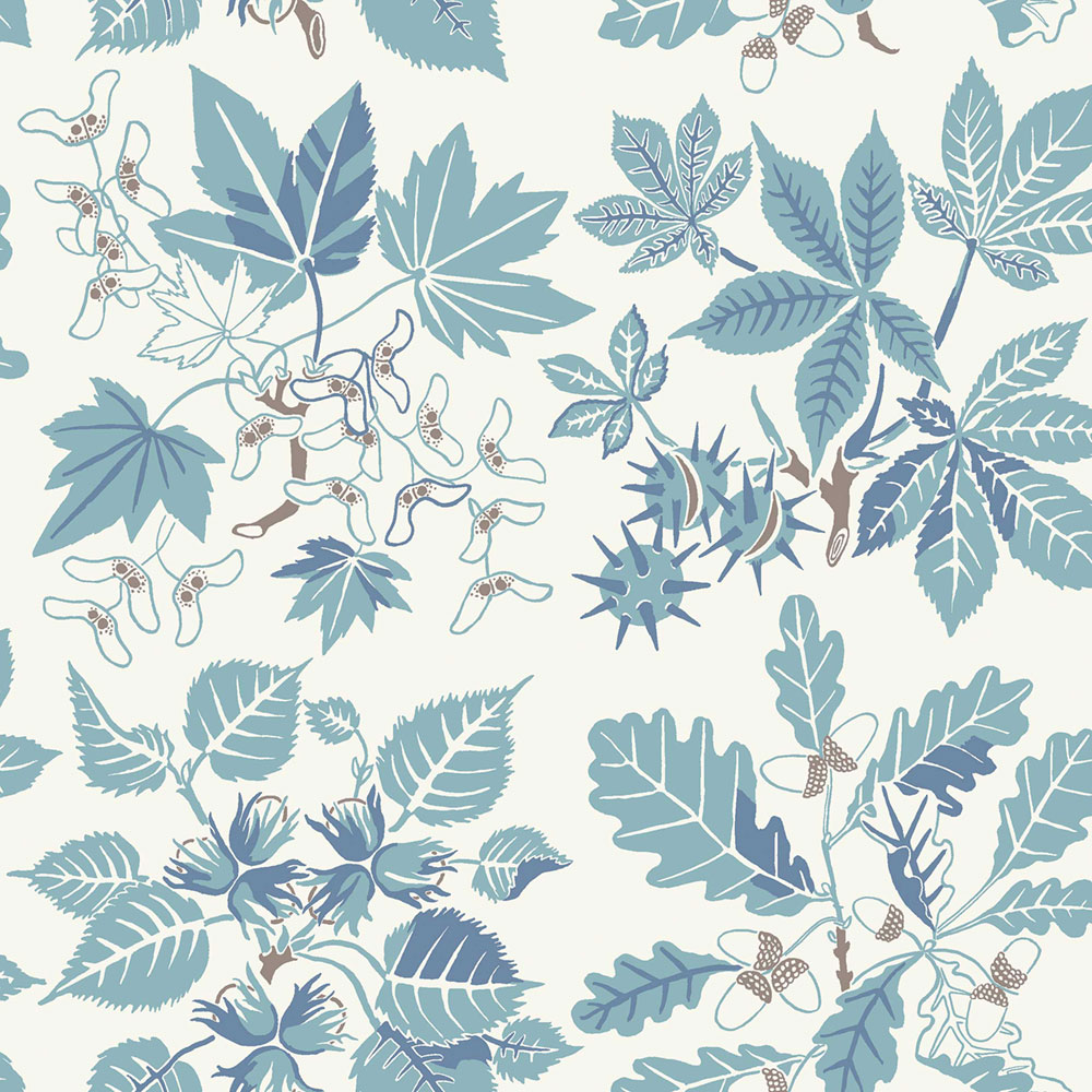 Wallpaper, turquoise, leaves, 5834, Nordic Folk, Borastapeter