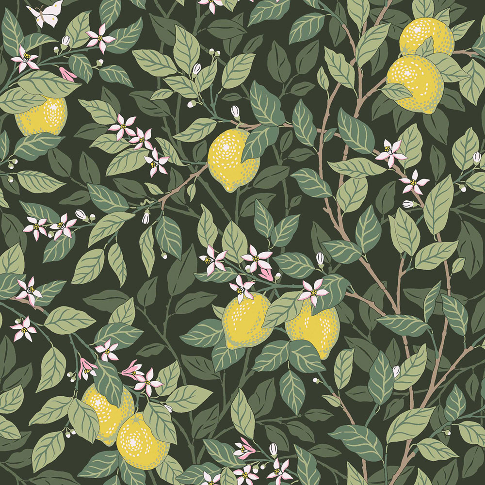 Wallpaper, green, lemon tree, 5701, Orangeri, Boråstapeter