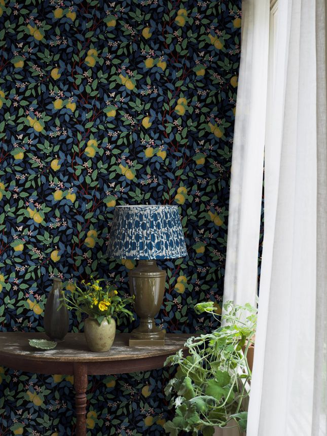 Wallpaper, black, lemon tree, 5703, Orangeri, Boråstapeter