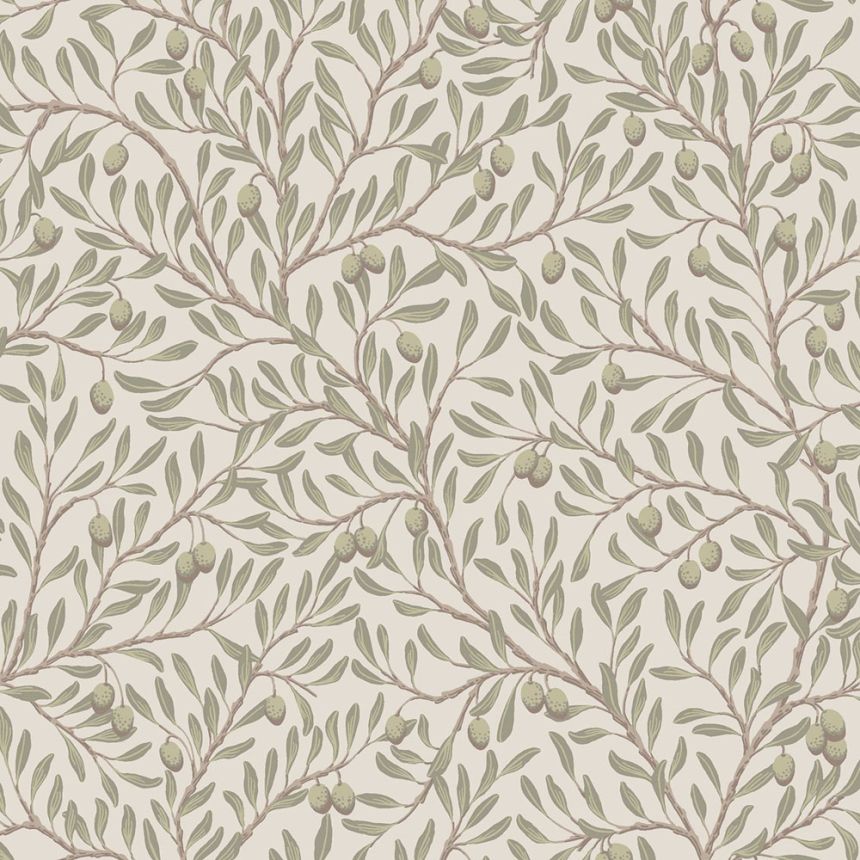 Wallpaper, grey-beige, olive tree, 5705, Orangeri, Boråstapeter