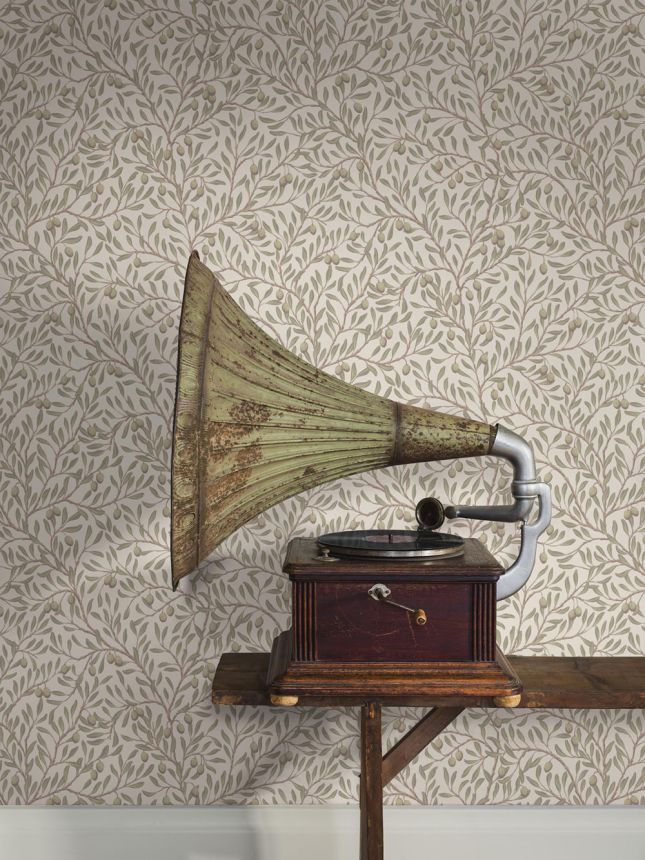 Wallpaper, grey-beige, olive tree, 5705, Orangeri, Boråstapeter