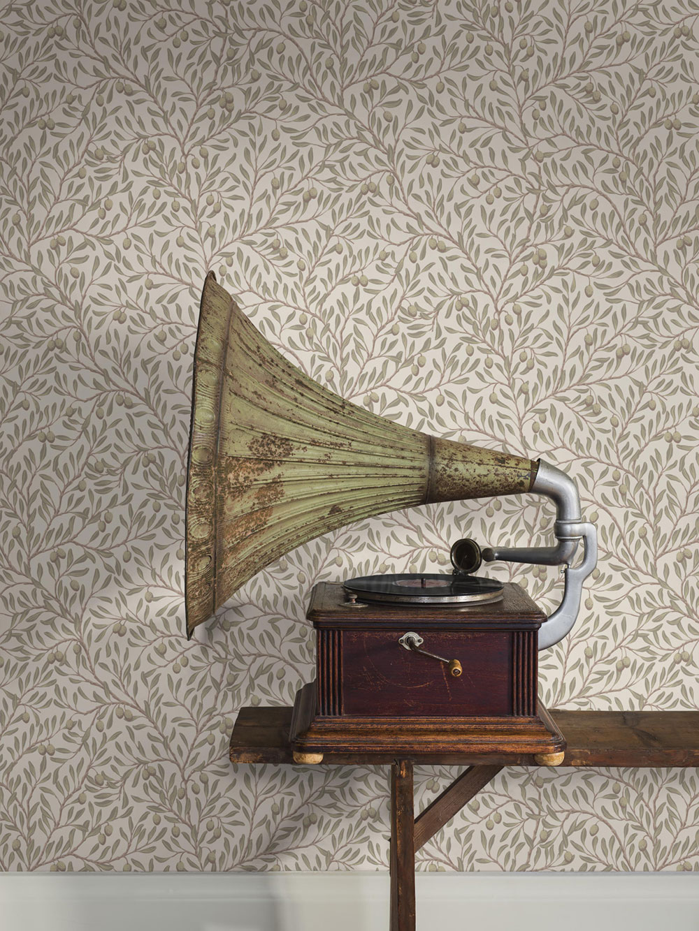 Wallpaper, grey-beige, olive tree, 5705, Orangeri, Boråstapeter