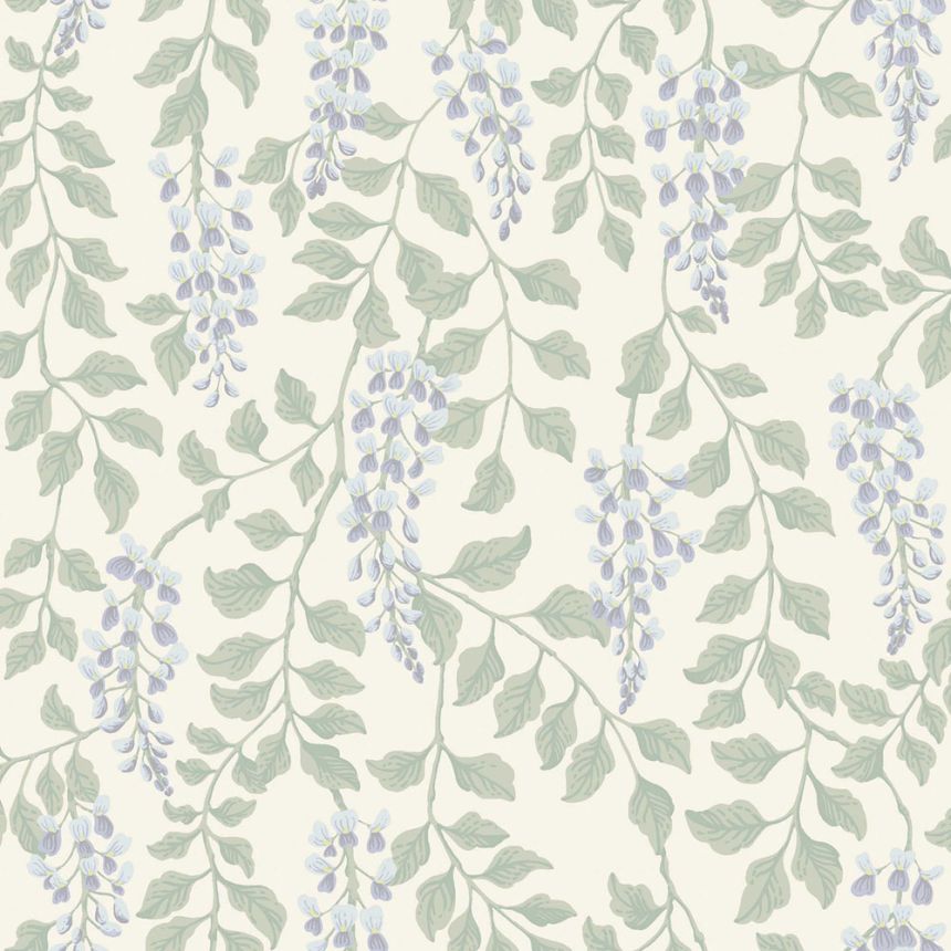 Wallpaper, cream, wisteria flowers, 5707, Orangeri, Boråstapeter