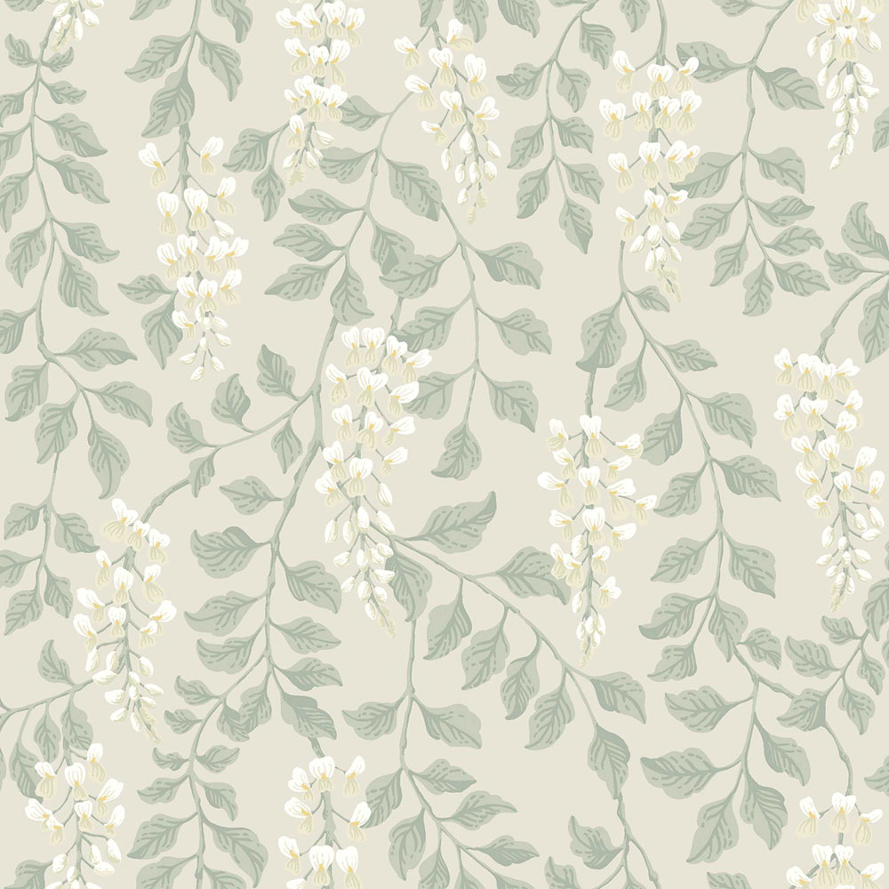 Wallpaper, grey-beige, wisteria flowers, 5708, Orangeri, Boråstapeter