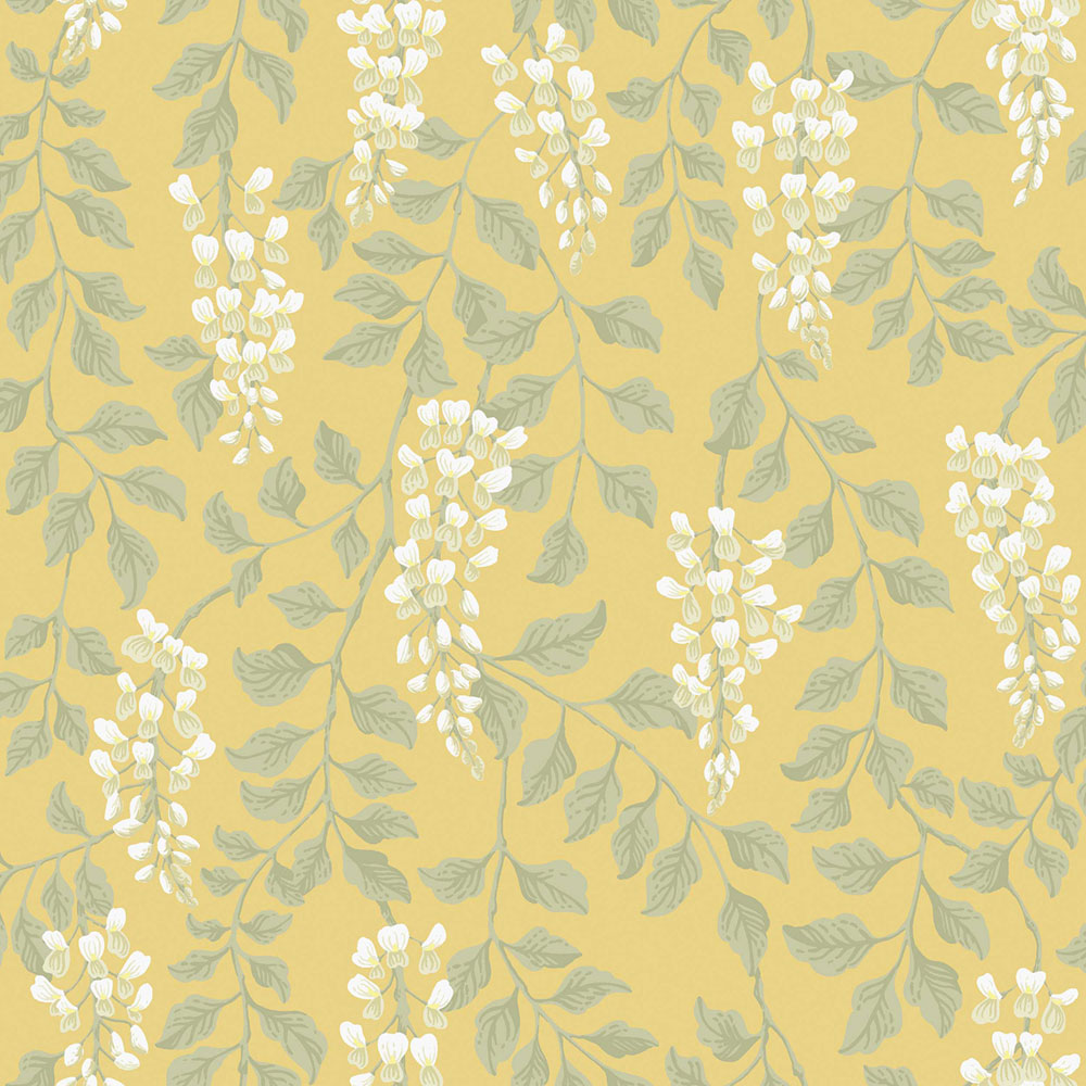 Wallpaper, yellow, wisteria flowers, 5709, Orangeri, Boråstapeter