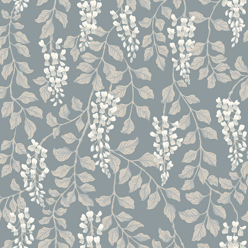 Wallpaper, blue, wisteria flowers, 5711, Orangeri, Boråstapeter