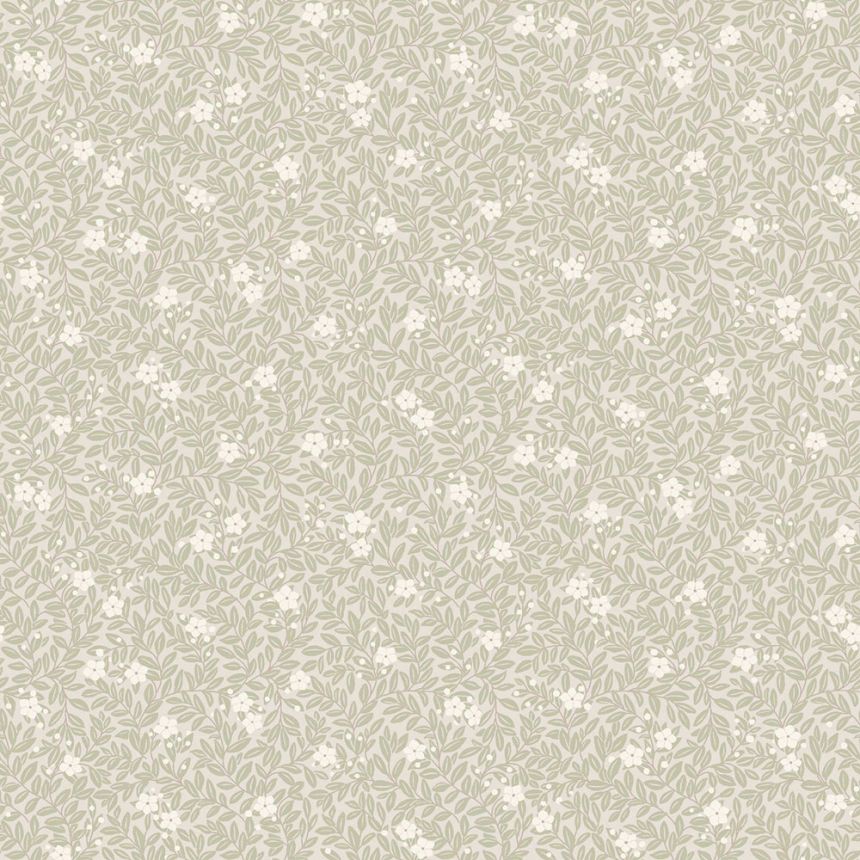 Wallpaper, green, flowers, leaves, 5712, Orangeri, Boråstapeter