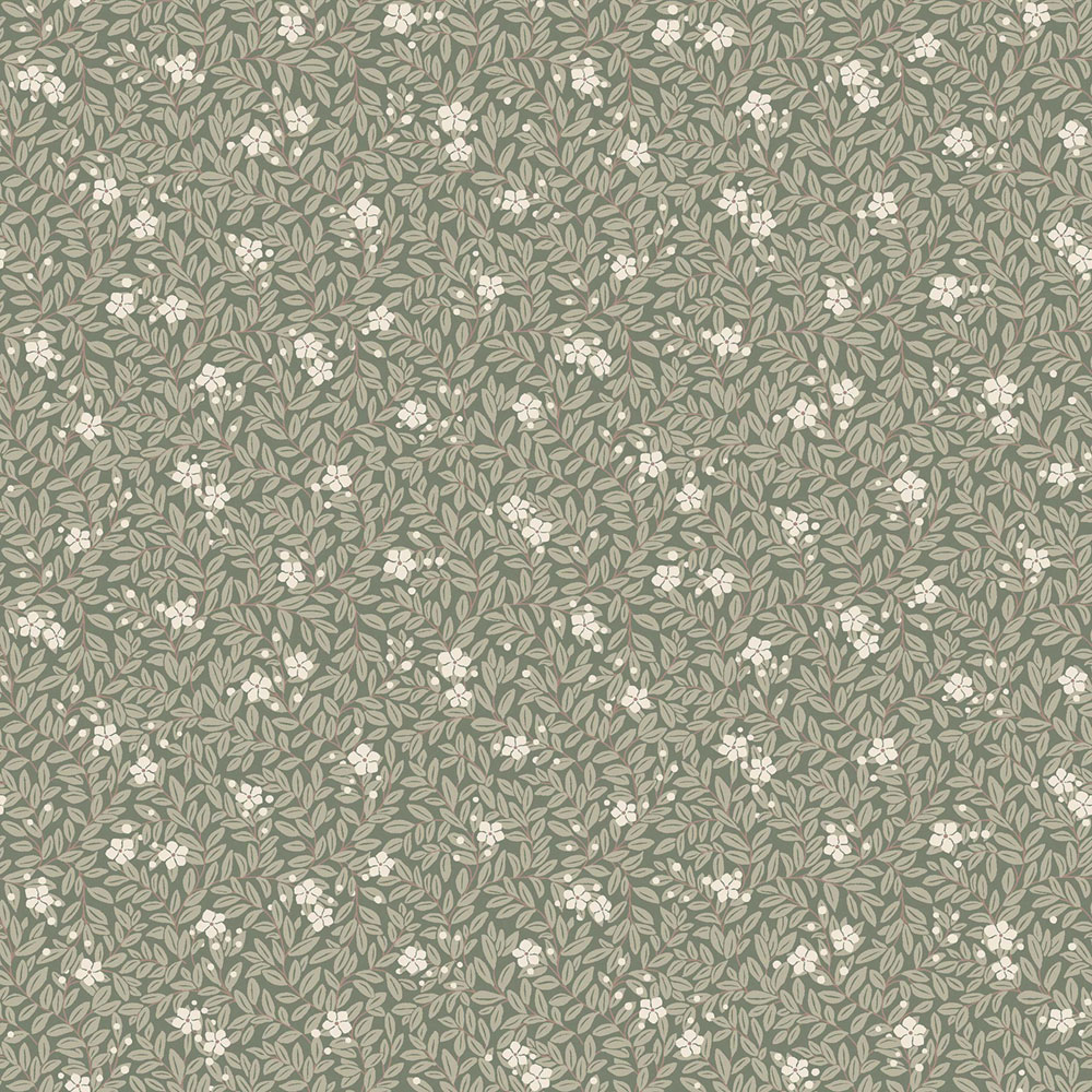 Wallpaper, green, flowers, leaves, 5716, Orangeri, Boråstapeter