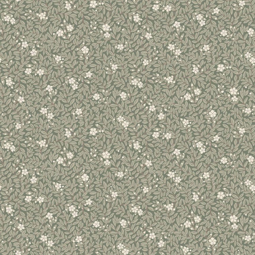 Wallpaper, green, flowers, leaves, 5716, Orangeri, Boråstapeter