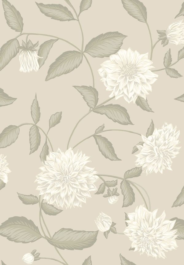 Wallpaper, beige, flowers, 5720, Orangeri, Boråstapeter