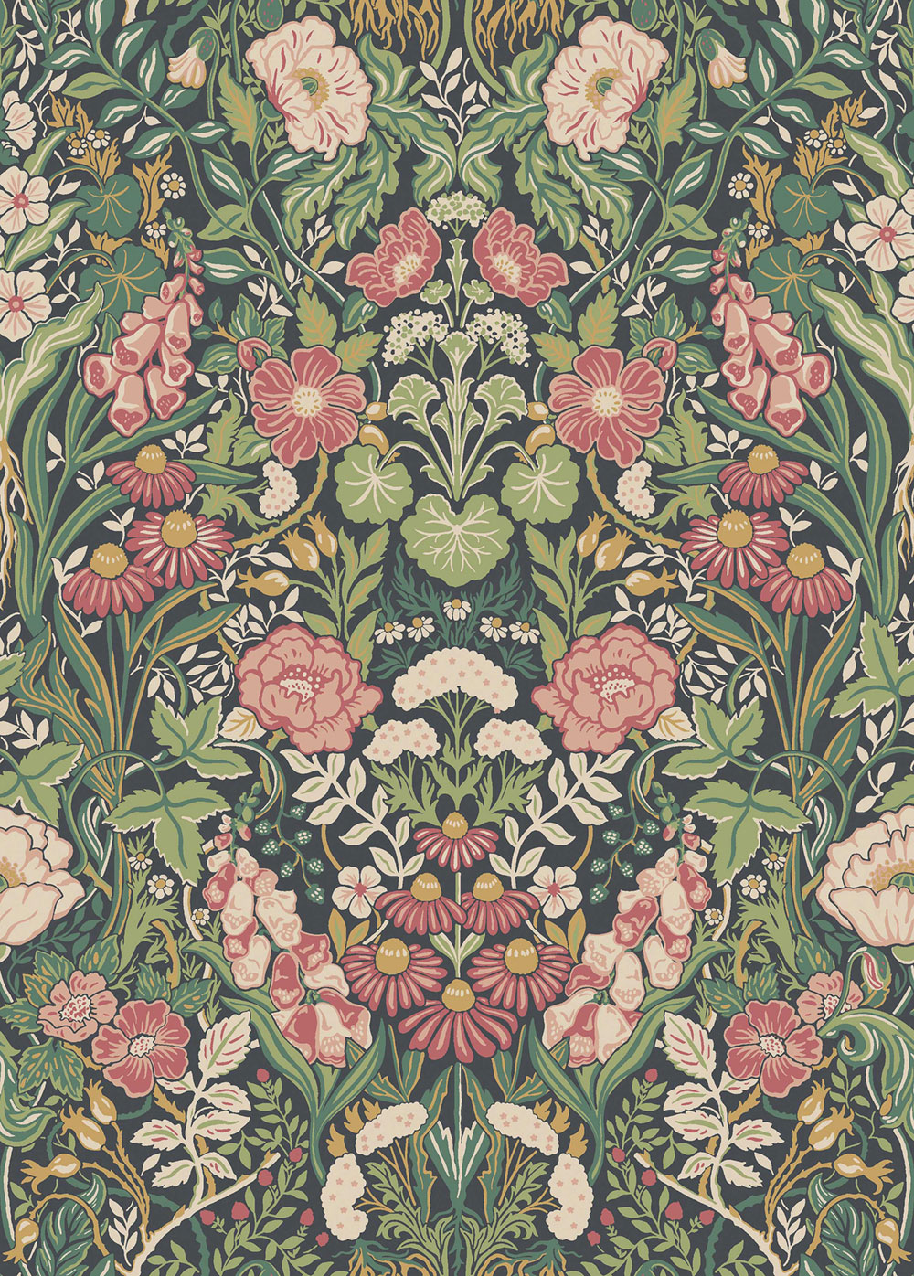 Wallpaper, green, flowers, 5721, Orangeri, Boråstapeter