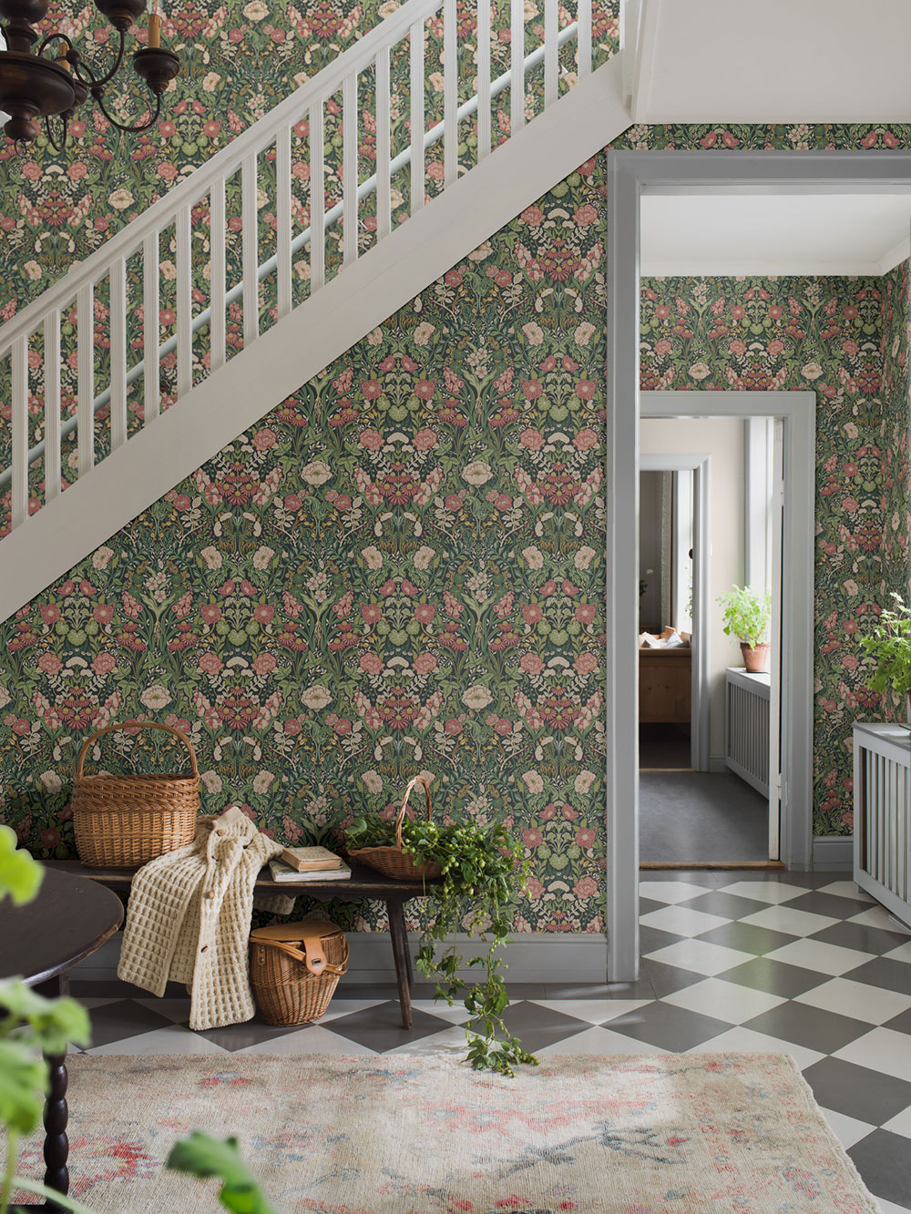 Wallpaper, green, flowers, 5721, Orangeri, Boråstapeter