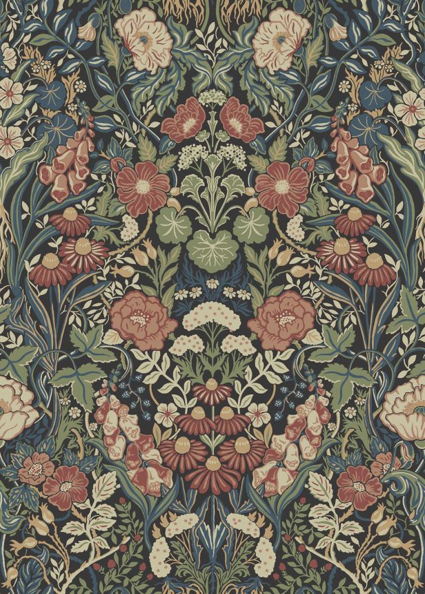 Wallpaper, black, flowers, 5722, Orangeri, Boråstapeter