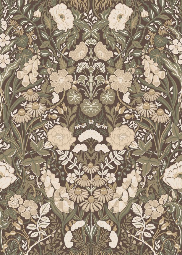 Wallpaper, brown, flowers, 5725, Orangeri, Boråstapeter