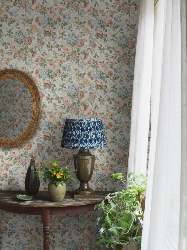 Wallpaper, beige, flowers, 5728, Orangeri, Boråstapeter