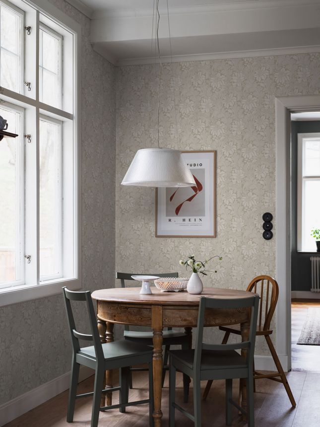 Beige wallpaper, flowers, 2011, Icons, Borastapeter