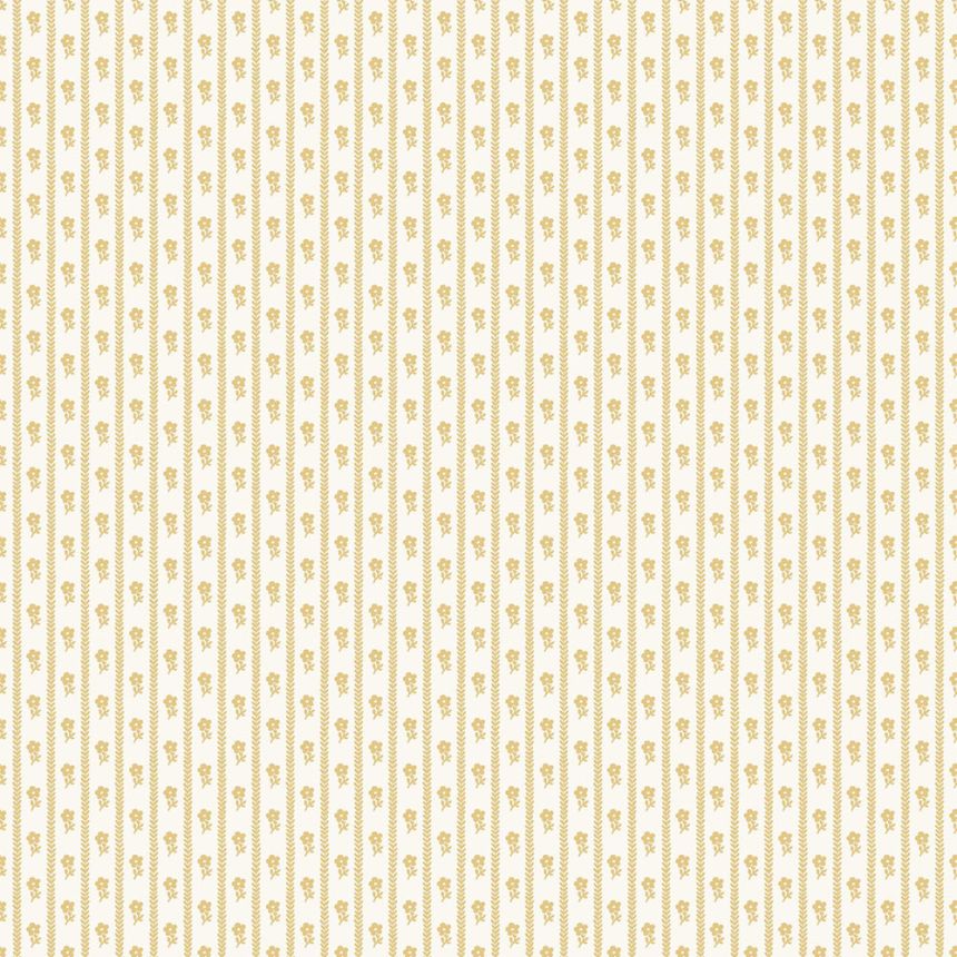 Wallpaper, yellow, flowers, stripes, 6953, Osterlen, Borastapeter