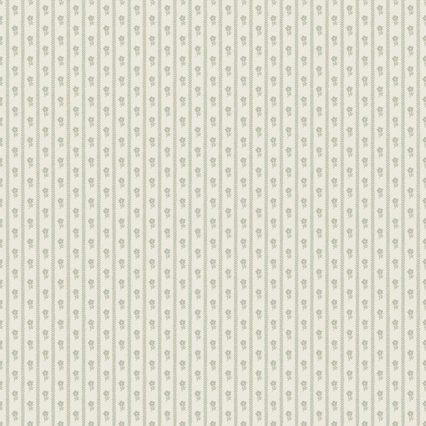 Wallpaper, green, flowers, stripes, 6954, Osterlen, Borastapeter