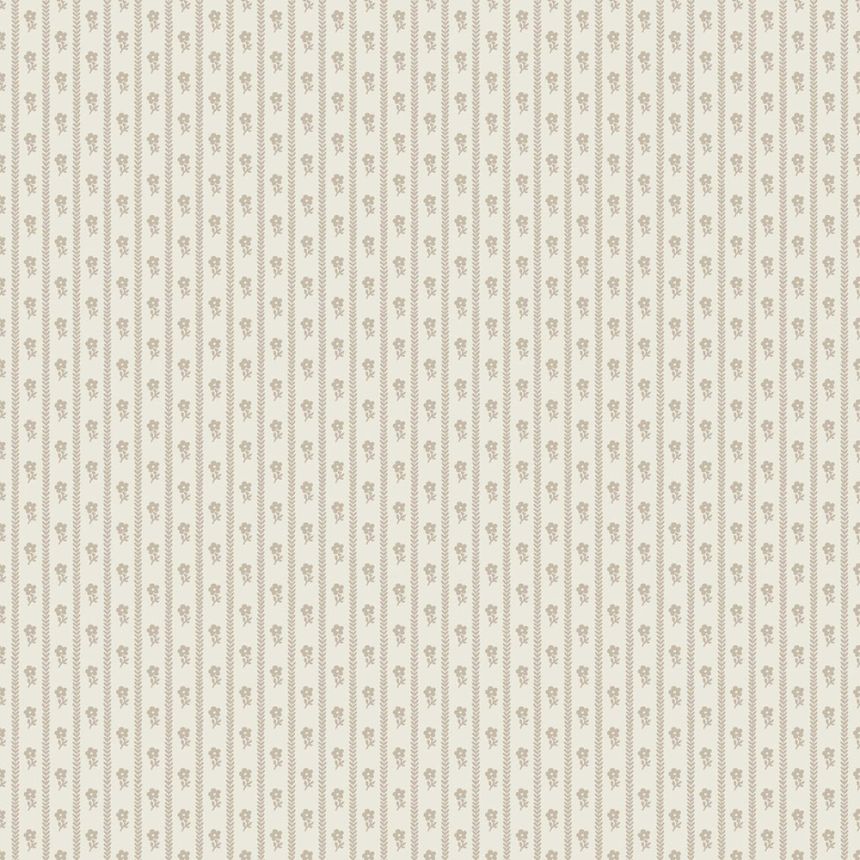 Wallpaper, grey-beige, flowers, stripes, 6955, Osterlen, Borastapeter