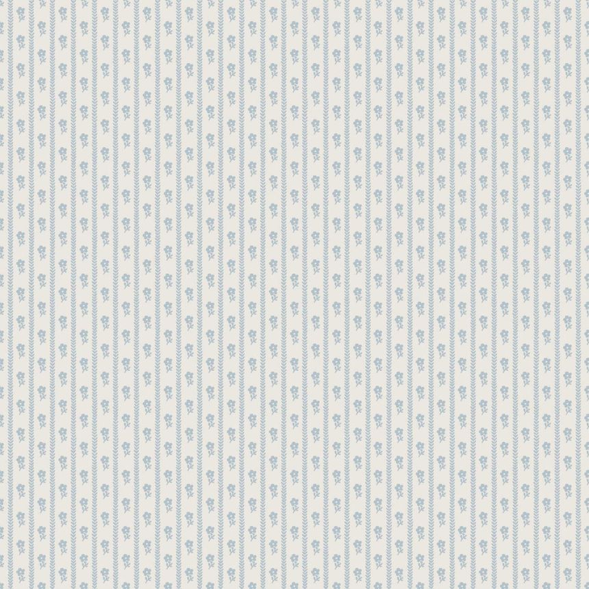 Wallpaper, blue, flowers, stripes, 6956, Osterlen, Borastapeter