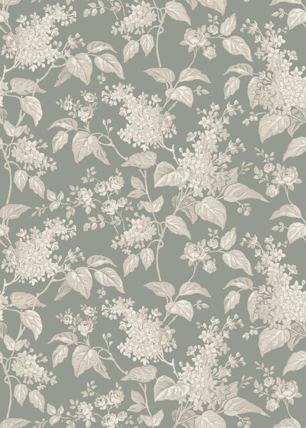 Wallpaper, green, branches, flowers, 6963, Osterlen, Borastapeter