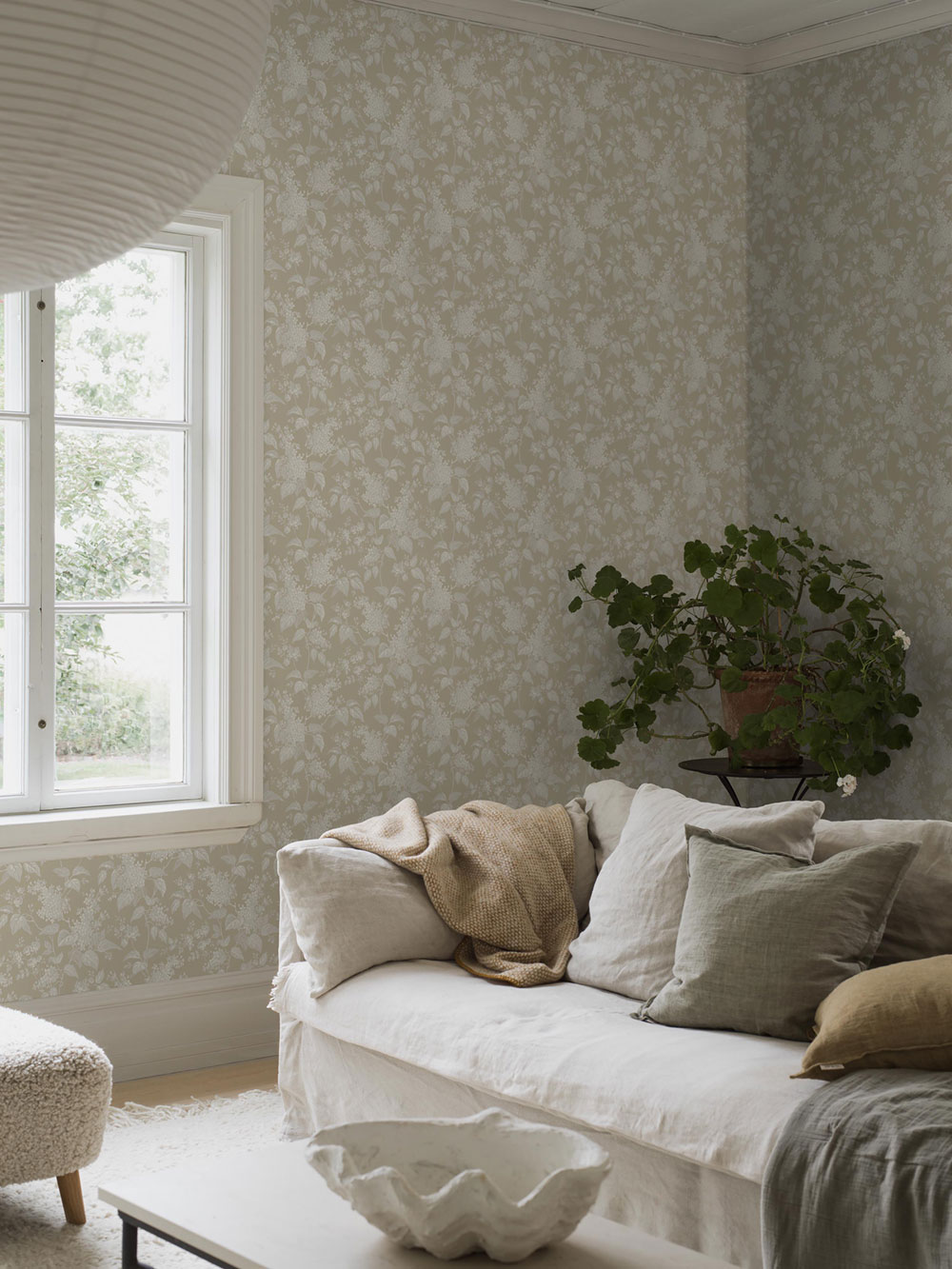 Wallpaper, beige, branches, flowers, 6964, Osterlen, Borastapeter