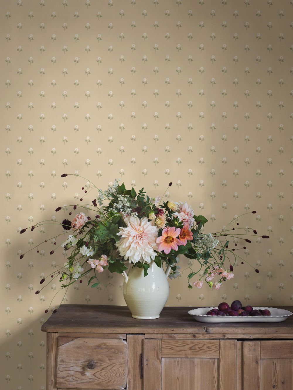 Wallpaper, yellow, flowers, 6972, Osterlen, Borastapeter
