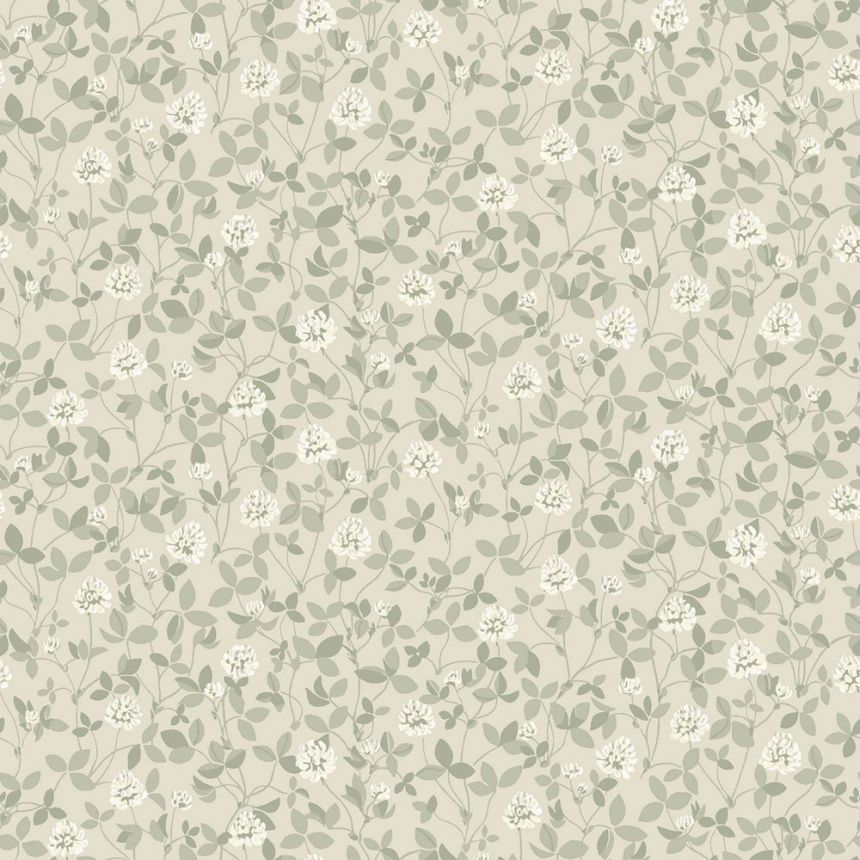 Wallpaper, grey, flowers, leaves, 6977, Osterlen, Borastapeter