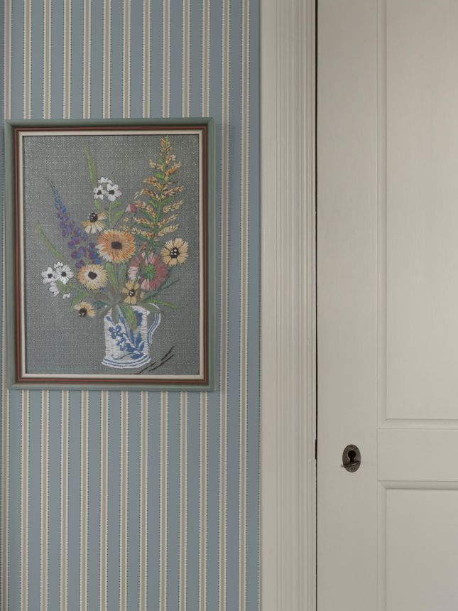 Wallpaper, blue, stripes, 6981, Osterlen, Borastapeter