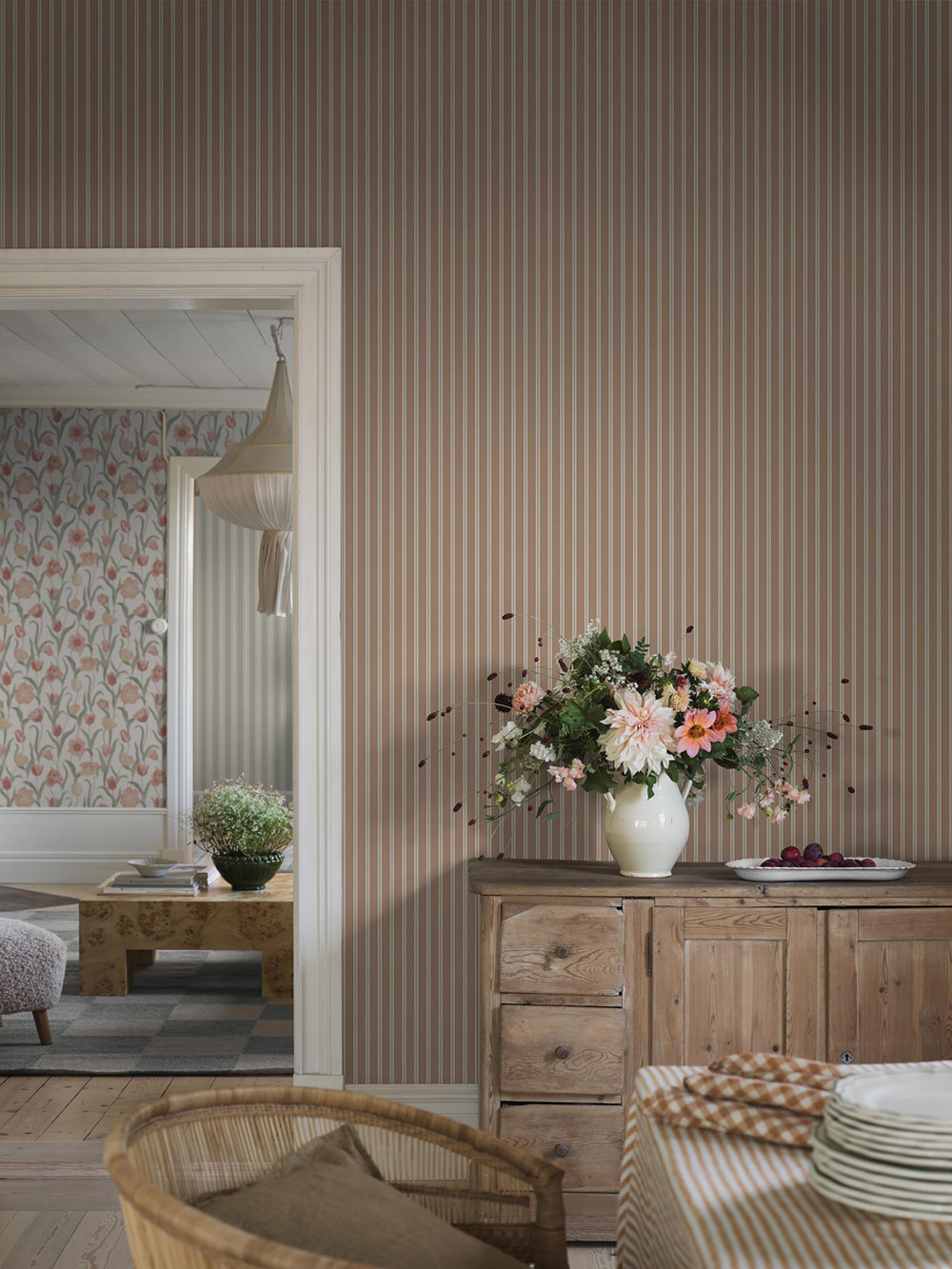 Wallpaper, brown, stripes, 6982, Osterlen, Borastapeter