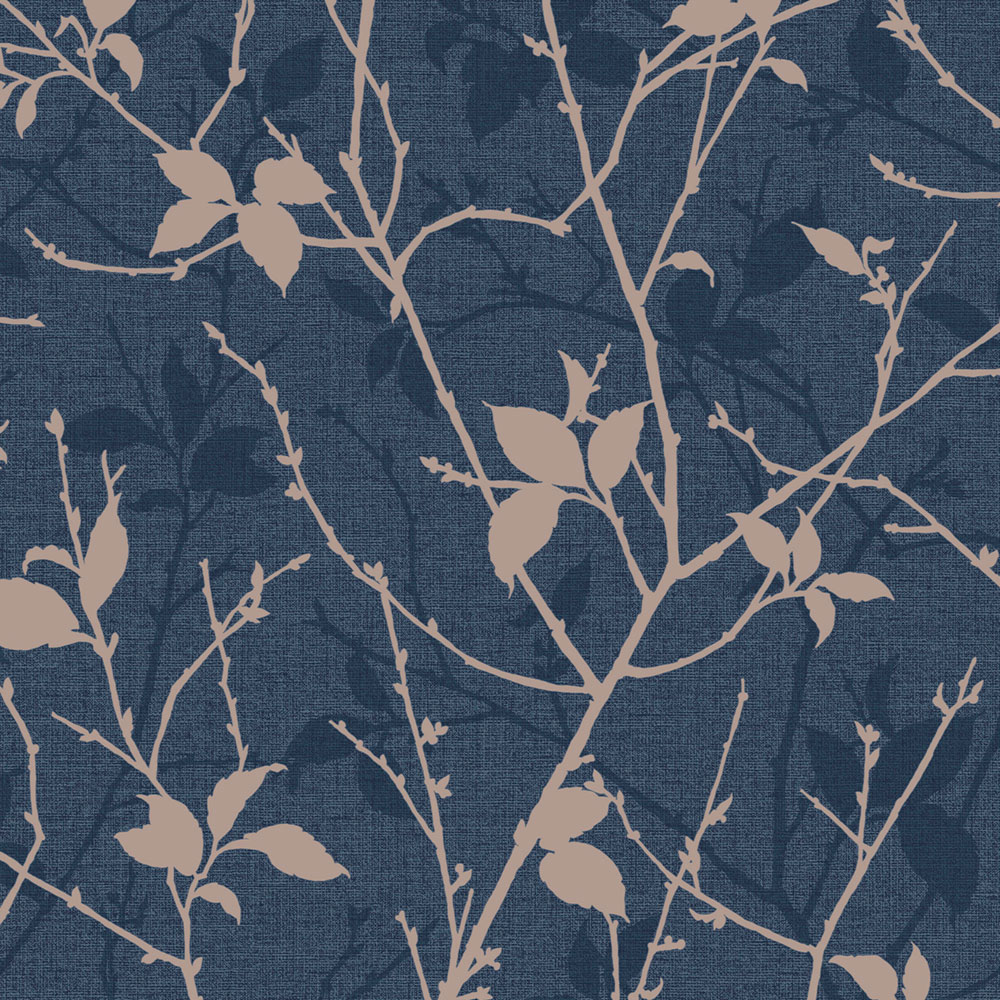 Wallpaper, blue, leaves, branches, 122431, Refine, Graham Brown Boutique