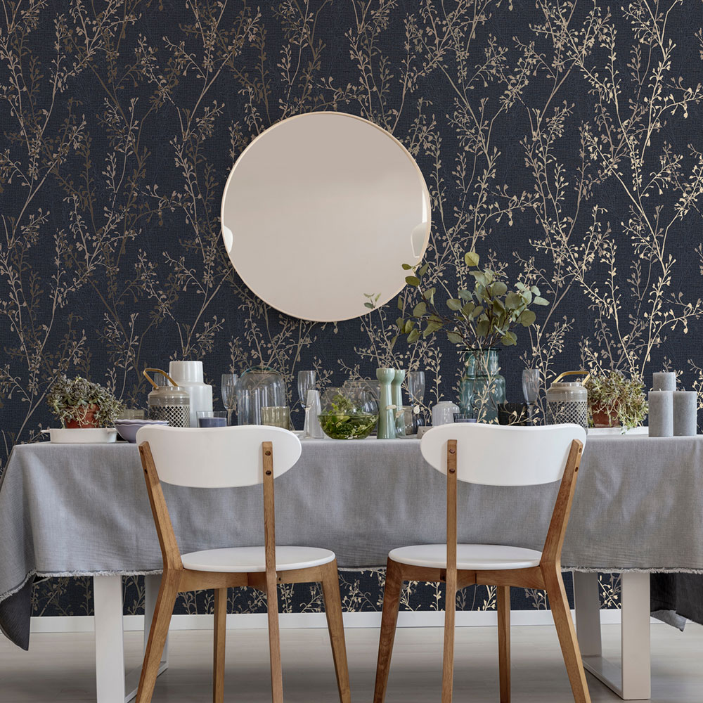 Wallpaper, blue, branches, 128036, Refine, Graham Brown Boutique