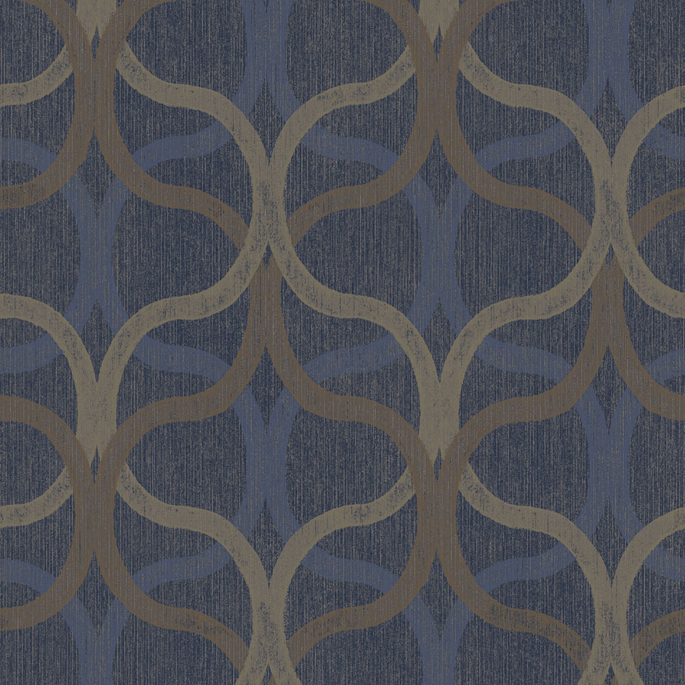 Geometric wallpaper, blue, 128000, Refine, Graham Brown Boutique