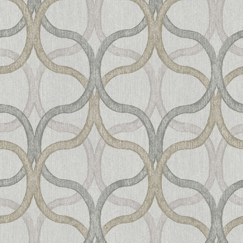 Geometric wallpaper, grey-beige, 128009, Refine, Graham Brown Boutique