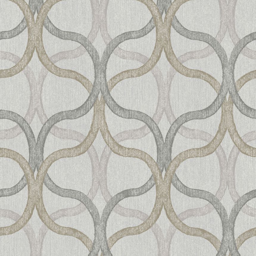 Geometric wallpaper, grey-beige, 128009, Refine, Graham Brown Boutique