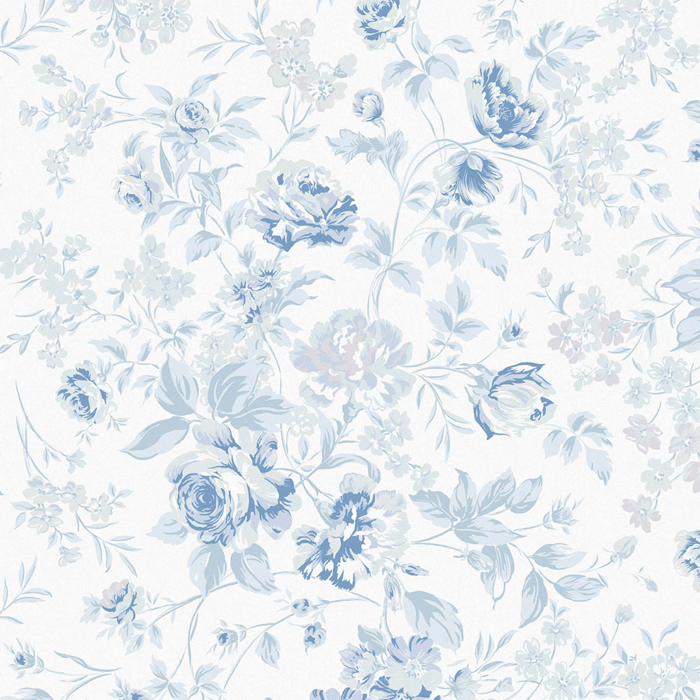 Wallpaper, blue, flowers, 125109, Shabby Chic by Rachel Ashwell