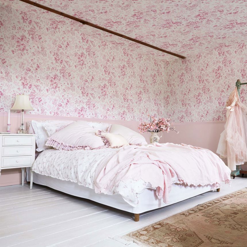 Wallpaper, pink, flowers, 125110, Shabby Chic by Rachel Ashwell