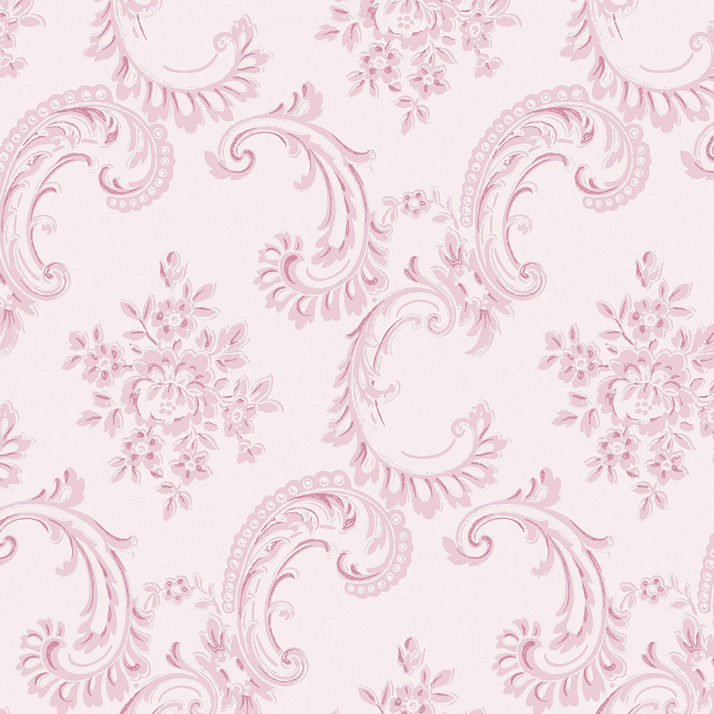 Wallpaper, pink, classic, ornaments, 125113, Shabby Chic by Rachel Ashwell