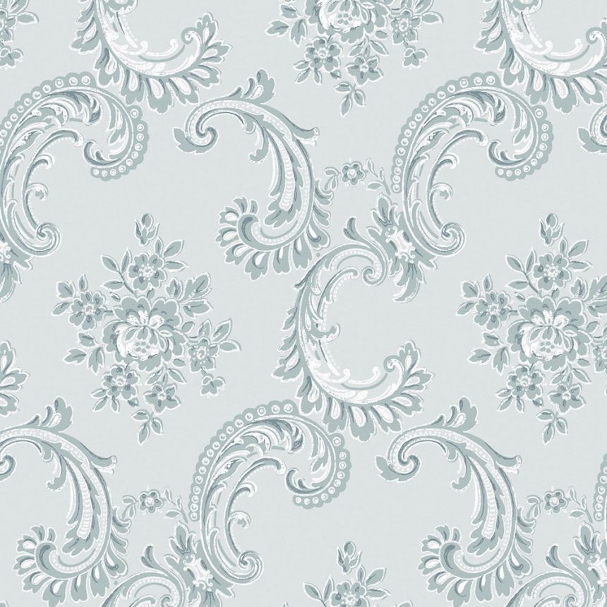Wallpaper, blue, classic, ornaments, 125114, Shabby Chic by Rachel Ashwell