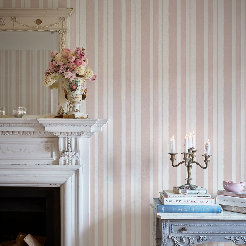Wallpaper, pink, stripes, 125116, Shabby Chic by Rachel Ashwell