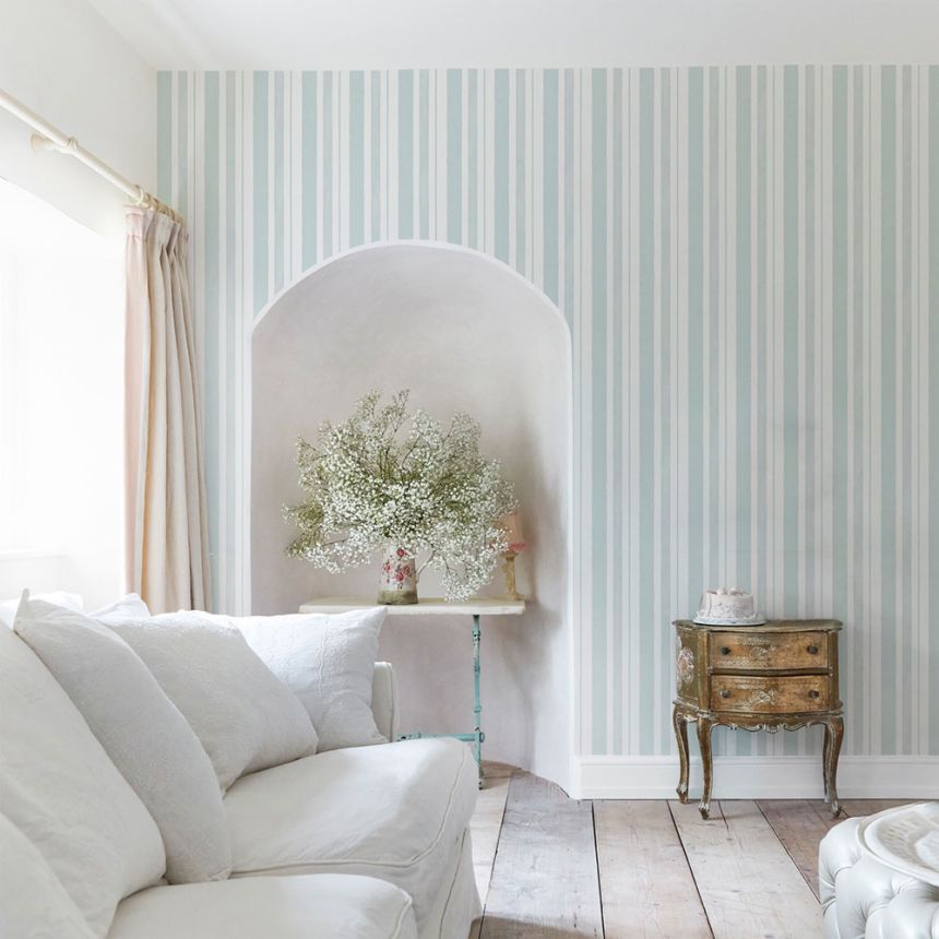 Wallpaper, blue, stripes, 125117, Shabby Chic by Rachel Ashwell