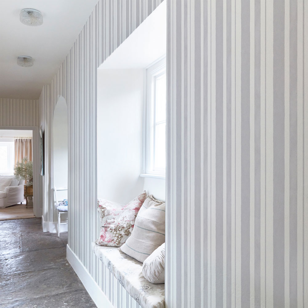 Wallpaper, grey, stripes, 125118, Shabby Chic by Rachel Ashwell